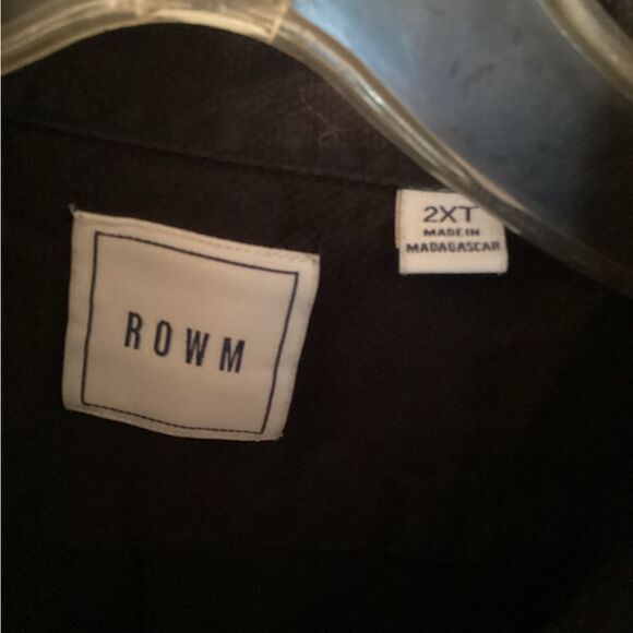 ROWM SIZE 2XT BLACK LONG SLEEVE COTTON BUTTON DOWN SHIRT - Picture 6 of 7